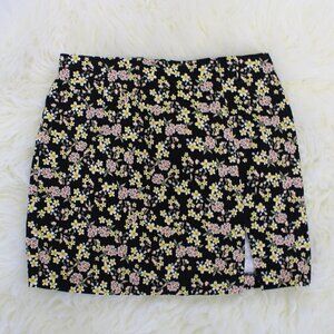 Stitch & Pine Floral Slit Mini Skirt